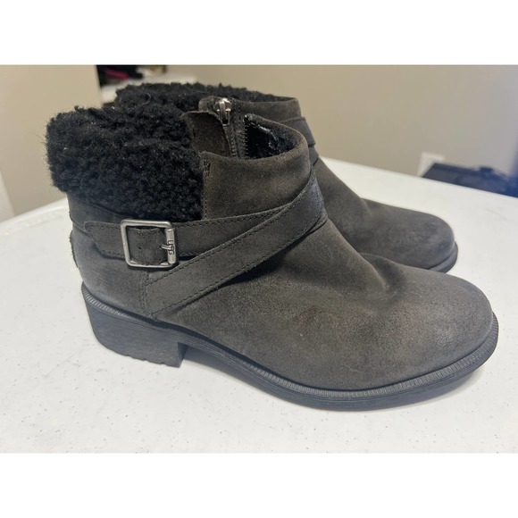 UGG Shoes - UGG Benson Sherpa Suede Buckle Lug Sole Boots Booties 8